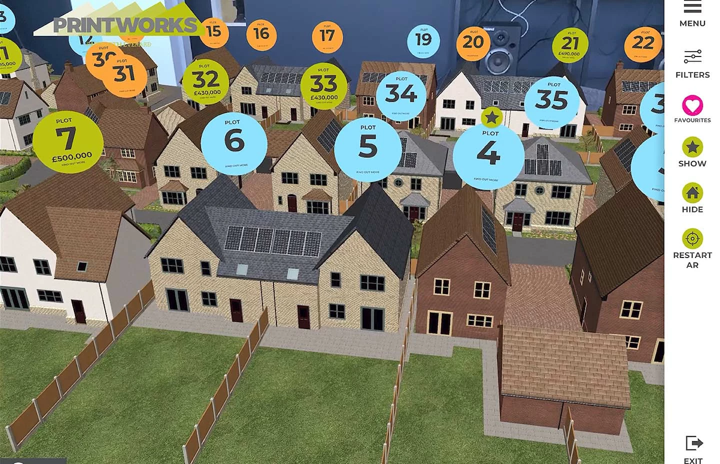 a 3D model of a housing development