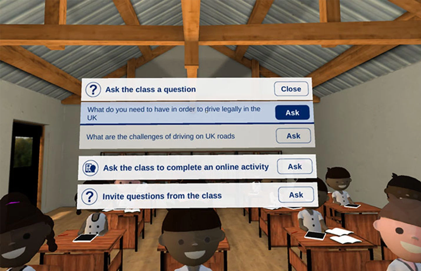 Ericsson virtual experience with questions on-screen