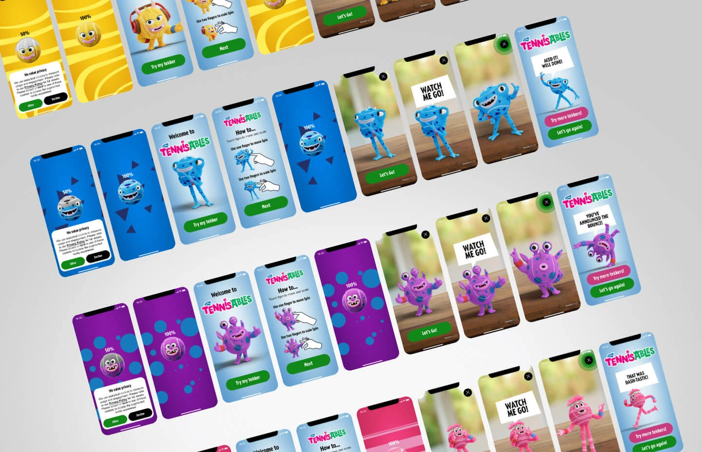 A top down overview of the Tennisables AR user journey