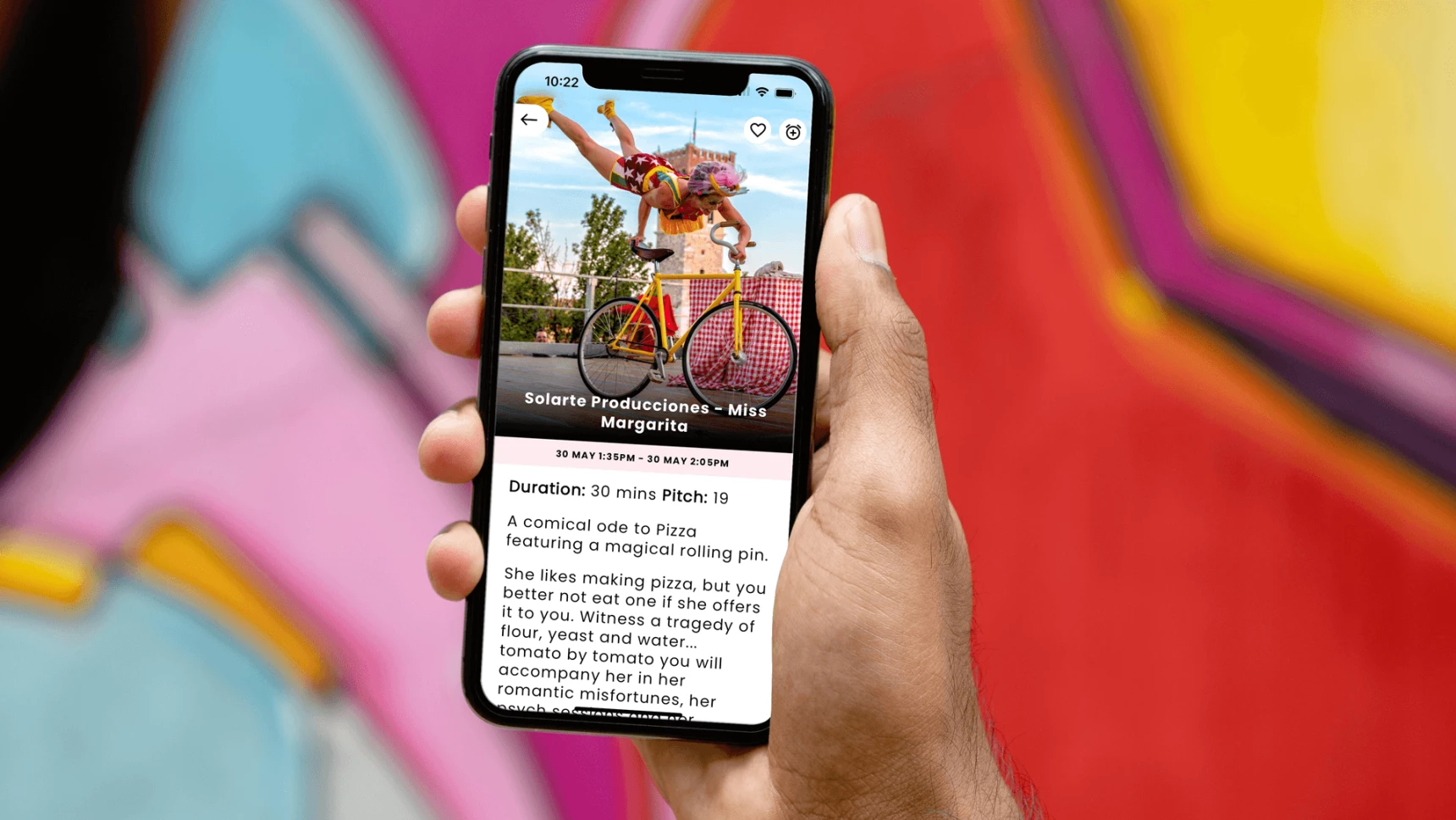 User viewing event programme on the Out There Festival app