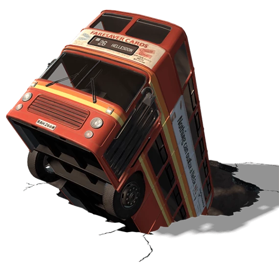 <img src="bus" alt="bus coming out of ground"/>