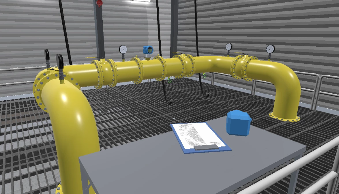 In-headset image from a Virtual Reality Training scenario