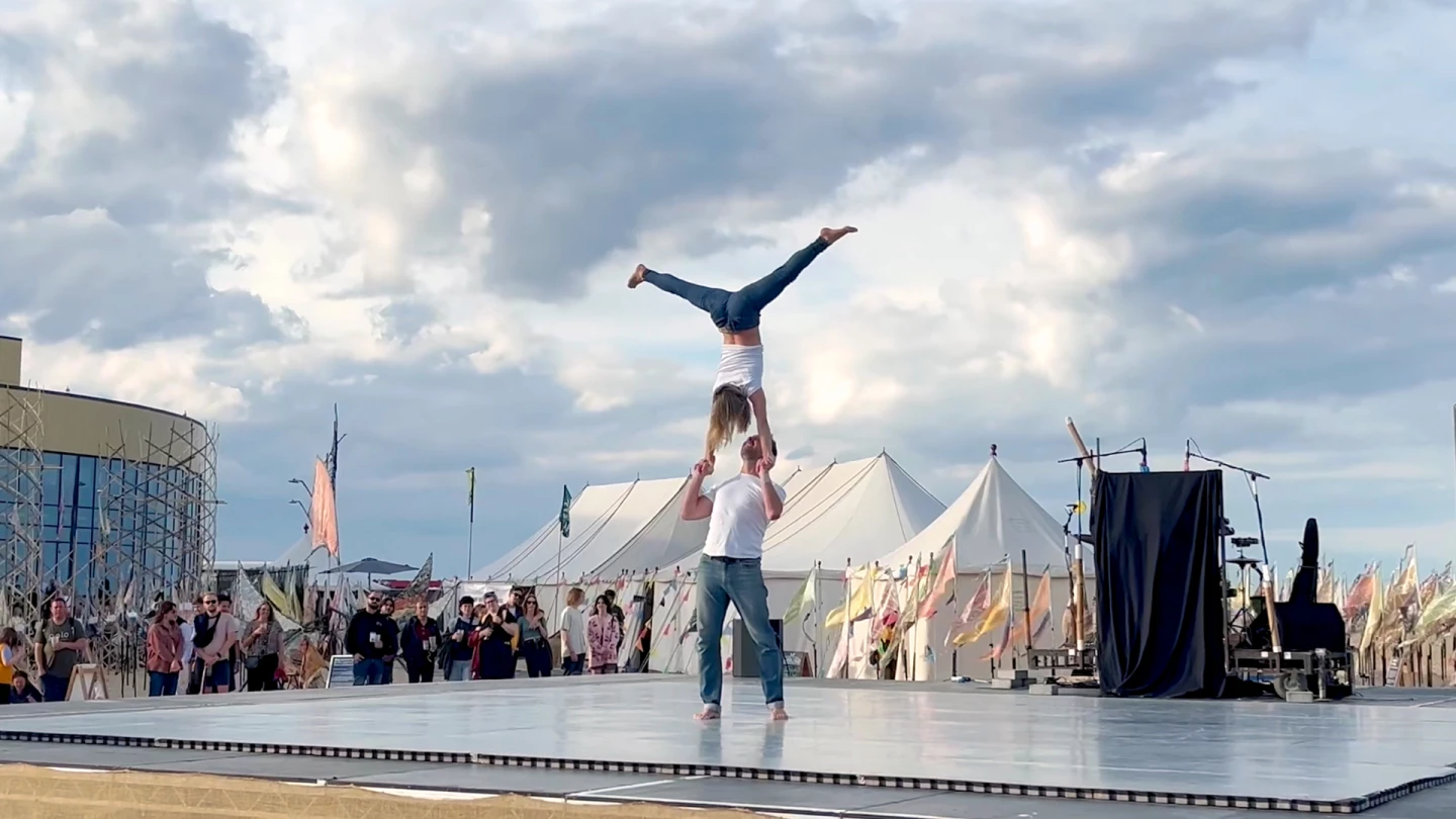 Performance at Out There Festival 2025 at Great Yarmouth seafront