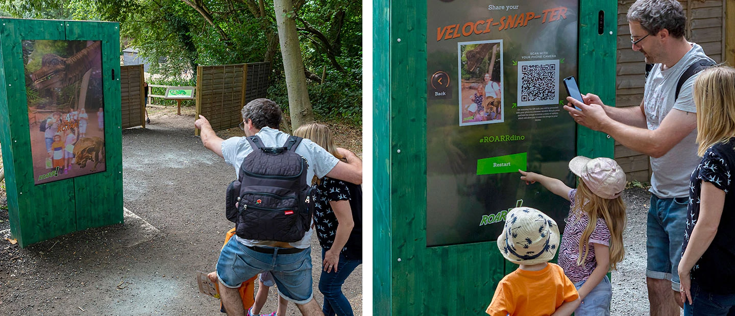 Families using an AR magic Mirror
