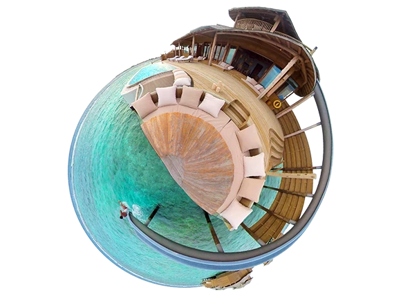 a resort warped to be a globe