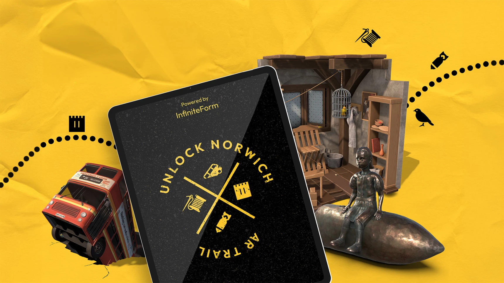 Unlock Norwich Augmented Reality App built using Infinite Destinations platform